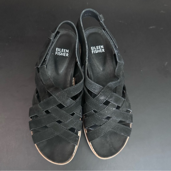 Eileen Fisher Black Sandals - Picture 5 of 9